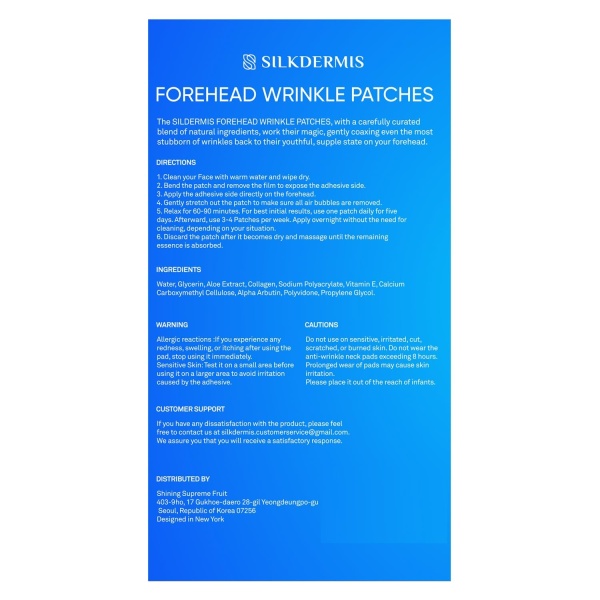 SILKDERMIS Forehead Wrinkle Patches, Moisturising Anti-Ageing Treatment, 12 Pcs - Image 2