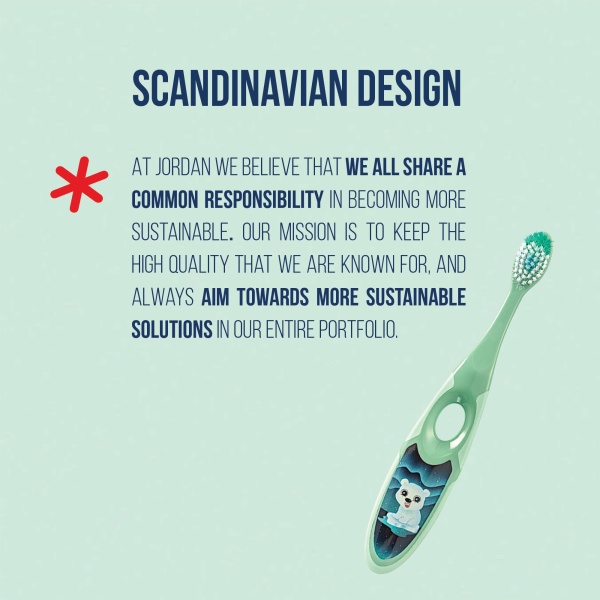 Jordan® | Step 2 Toothbrush for Children | Toothbrush for Ages 3 to 5 Years | Soft Bristles, Double Ergonomic Handle and BPA Free | Colour Blue and Green | Pack of 4 - Image 5