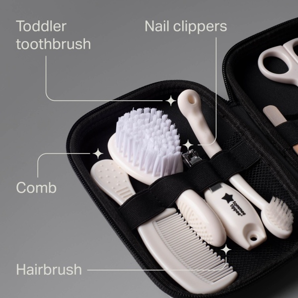 Tommee Tippee Baby Healthcare and Grooming Kit, 9x Essential Newborn Care Items for Home and Travel, Wipe-Clean and Waterproof Travel Case - Image 6