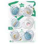Tommee Tippee Nighttime Soothers, 6-18m, 6 Pack, Glow in The Dark, Varied Colours and Designs, Symmetrical Orthodontic Dummy, BPA-Free Silicone Teat - Image 2