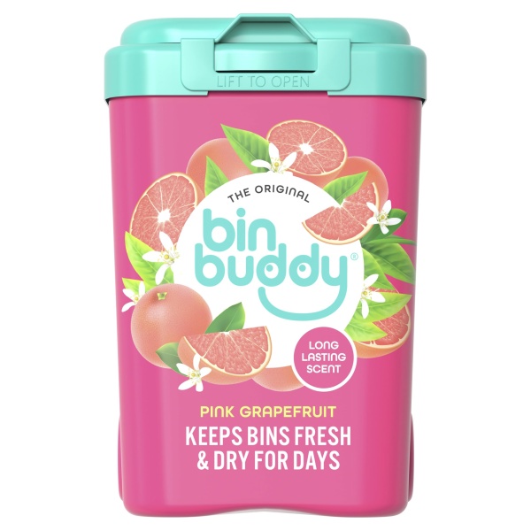 Bin Buddy Fresh Pink Grapefruit 450g, Bin Deodoriser Powder - Image 1