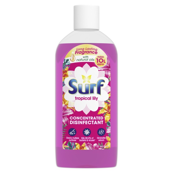 Surf Tropical Lily Concentrated Disinfectant eliminates 99.9% of germs multi-purpose cleaner for sparkling clean surfaces 240 ml - Image 1