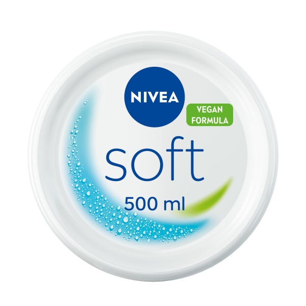 NIVEA Soft Moisturising Cream (500ml), A Moisturising Cream for Face, Body and Hands with Vitamin E and Jojoba Oil, Hand Cream Moisturises Deeply, All-Purpose Day Cream, 500 ml (Pack of 1) white - Image 1