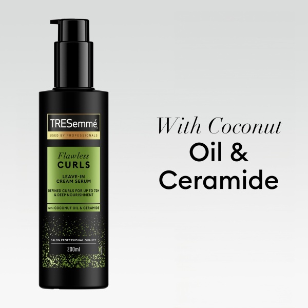 TRESemmé Flawless Curls Leave-In Cream Hair Serum hair treatment with Coconut Oil & Ceramide for deep nourishment & up to 72-hour curl definition 200 ml - Image 4