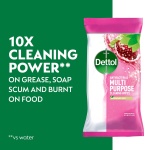Dettol Antibacterial Multipurpose Disinfectant Wipes, Pomegranate Scent, 5 Pack of 70 (Total 350), Germ Protection, Surface Cleaner, Hygienic, Convenient, Fresh Fragrance - Image 3