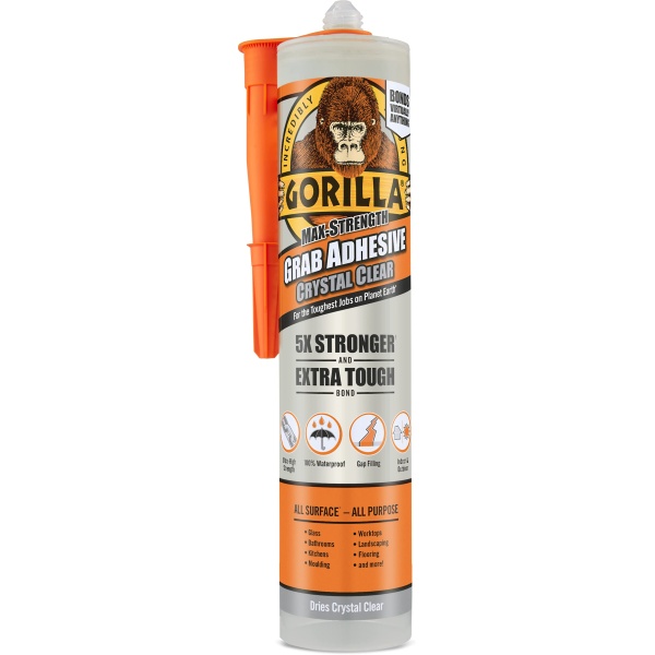 Gorilla 2044400 Heavy Duty Grab Adhesive Crystal Clear 270ml - Image 1