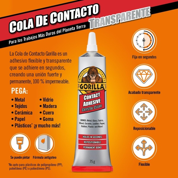 Gorilla Contact Adhesive Clear 75g - Image 6