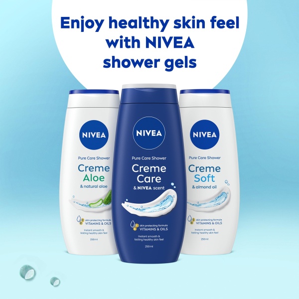 NIVEA Crème Care Shower Cream (250 ml) Caring Shower Body Cream Enriched with Almond Oil, Moisturising Shower Gel Body Wash with Vitamin C, E - Image 3