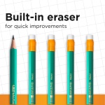 BIC Ecolutions Evolution 655 HB Pencil with Eraser (Pack of 12), Green - Image 5