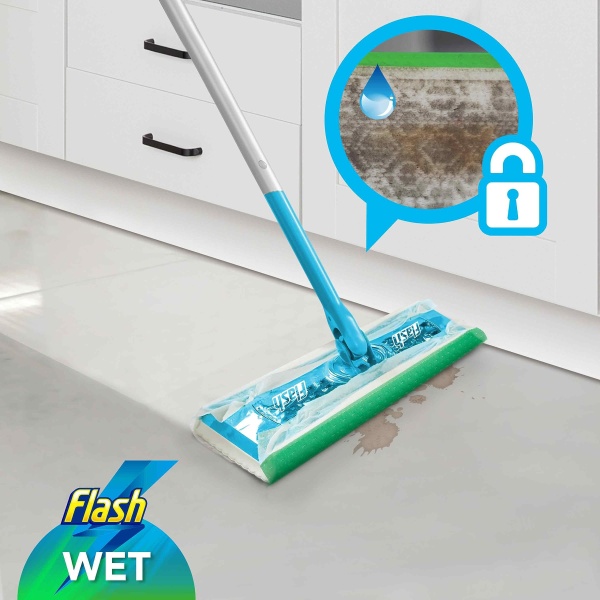 Flash Speedmop Wet Floor Cleaning Wipes, 96 Cloths (24x4), Antibac Lemon Multi-Surface, Trap & Lock Daily Dirt, Grease & Grime Without Getting Down On Your Knees ( Package may vary) - Image 2