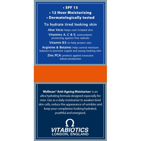 Vitabiotics Wellman Anti-Ageing Moisturiser - 50 ml, Pack of 1 - Image 8