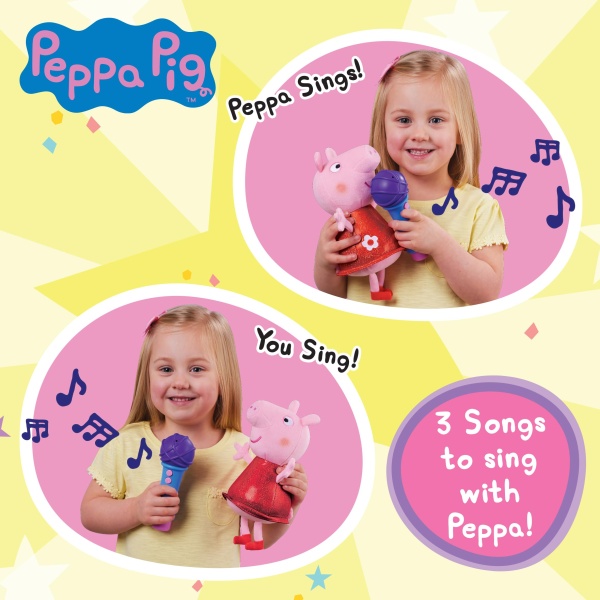 Peppa Pig, Sing With Me Peppa, Interactive Feature Plush, Musical Soft Toy with Microphone, Toys, Gift for Preschoolers - Image 4
