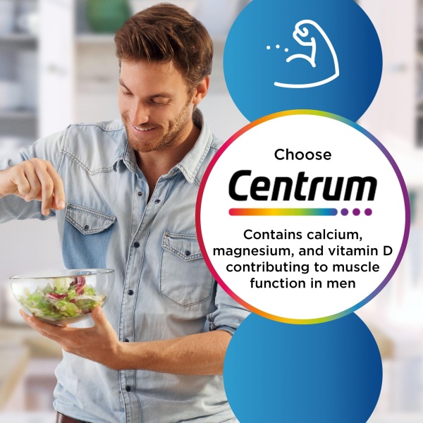 Centrum Men Multivitamin Tablets for Men, 60 Tablets, Vitamins with 23 Essential Nutrients, including Vitamin C, D and Zinc, (Packaging and Tablet colour may vary slightly) - Image 5