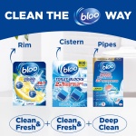Bloo Power Active Toilet Rim Block Lemon, with Anti-Limescale, Cleaning Foam, Dirt Protection and Extra Freshness - Pack of 3 Rimblocks - Image 2