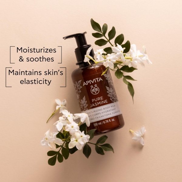 Apivita Pure Jasmine Moisturizing Body Milk 200ml - A Gentle Body Moisturizer with Jasmine, Essential Oils & Honey - It Moisturizes & Soothes Skin - Image 8