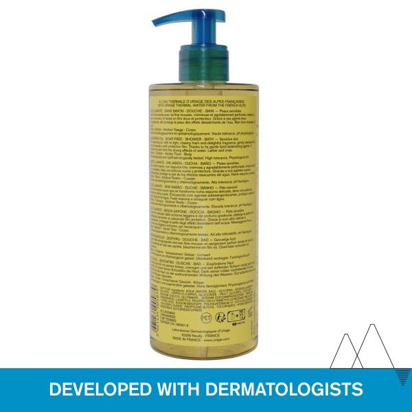 Uriage Cleansing Oil 1L - Body & Face - Sensitive Skin - Cleanses, Nourishes, Prevents Dryness - With Gentle Superfatting Agents Leaving a Soft, Protective Film On the Skin - Image 6