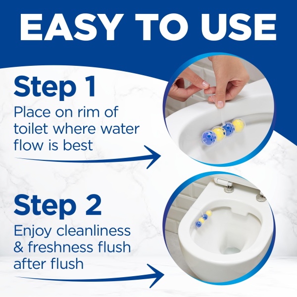 Bloo Power Active Toilet Rim Block Lemon, with Anti-Limescale, Cleaning Foam, Dirt Protection and Extra Freshness - Pack of 3 Rimblocks - Image 4