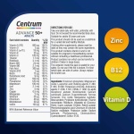 Centrum Advance 50+ Tablets Multivitamin & Mineral Supplements, with 24 essential nutrients, including vitamin D, C, Zinc, 180 ct - Image 6