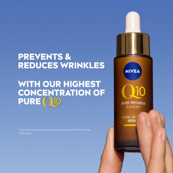NIVEA Q10 Anti-Wrinkle Expert Dual Action Serum ​(30ml), Anti Ageing Face Serum for Women with Pure Q10, Visibly Reduces and Prevents Wrinkles - Image 7