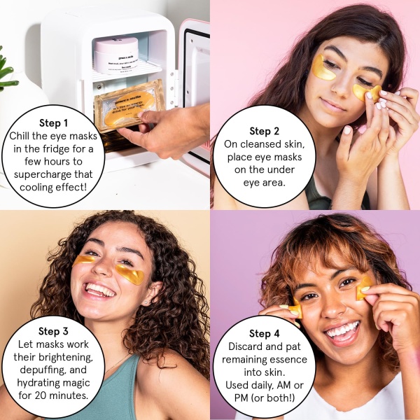 Under Eye Mask - Reduce Dark Circles, Puffy Eyes, Undereye Bags, Wrinkles - Gel Under Eye Patches, Vegan Cruelty-Free Self Care by grace and stella (24 Pairs, Gold) - Image 9
