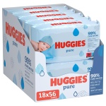 Huggies Pure, Baby Wipes, 18 Packs (1008 Wipes Total) - 99 Percent Pure Water Wipes - Fragrance Free for Gentle Cleaning and Protection - Natural Wet Wipes(packaging may vary)