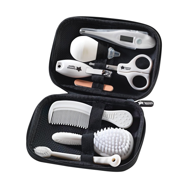 Tommee Tippee Baby Healthcare and Grooming Kit, 9x Essential Newborn Care Items for Home and Travel, Wipe-Clean and Waterproof Travel Case - Image 1