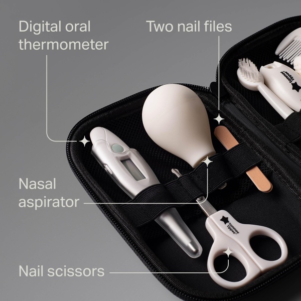 Tommee Tippee Baby Healthcare and Grooming Kit, 9x Essential Newborn Care Items for Home and Travel, Wipe-Clean and Waterproof Travel Case - Image 7