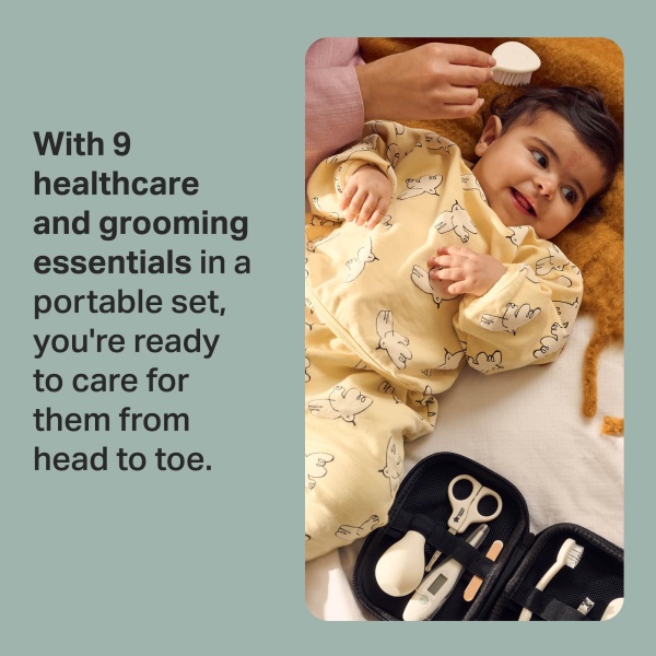 Tommee Tippee Baby Healthcare and Grooming Kit, 9x Essential Newborn Care Items for Home and Travel, Wipe-Clean and Waterproof Travel Case - Image 8