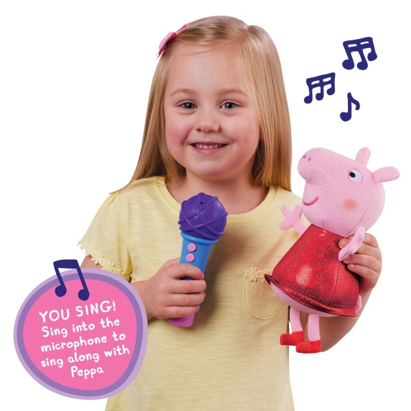 Peppa Pig, Sing With Me Peppa, Interactive Feature Plush, Musical Soft Toy with Microphone, Toys, Gift for Preschoolers - Image 3