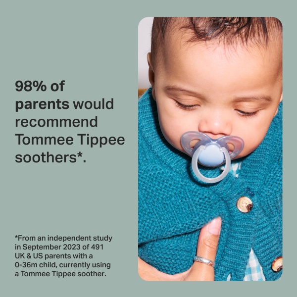 Tommee Tippee Nighttime Soothers, 6-18m, 6 Pack, Glow in The Dark, Varied Colours and Designs, Symmetrical Orthodontic Dummy, BPA-Free Silicone Teat - Image 6