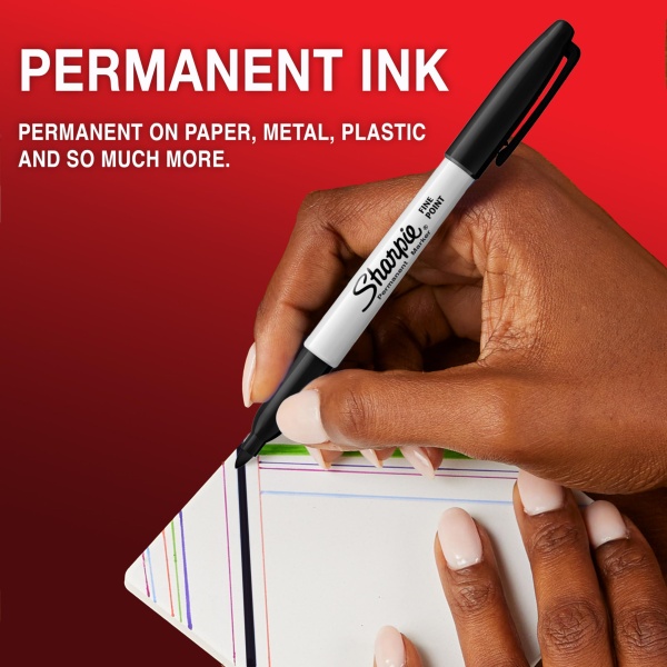 Sharpie Permanent Markers | Fine Point for Bold Details | Black Ink | 12 Marker Pens - Image 10