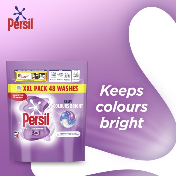Persil Colour Protect 3 in 1 Washing Capsules keeps colours bright outstanding stain removal in quick & cold washes 48 washes - Image 4