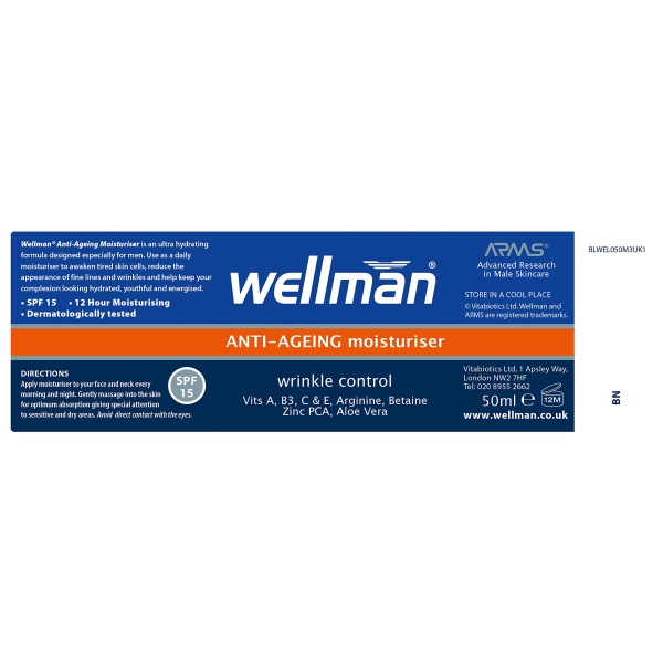 Vitabiotics Wellman Anti-Ageing Moisturiser - 50 ml, Pack of 1 - Image 2