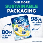 Bloo Power Active Toilet Rim Block Lemon, with Anti-Limescale, Cleaning Foam, Dirt Protection and Extra Freshness - Pack of 3 Rimblocks - Image 3
