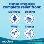 Imodium Dual Action, Diarrhoea Relief (6 Tablets), Restore Gut to Natural Rhythm, with Loperamide Hydrochloride & Simeticone, Diarrhoea Tablets for Cramping, Bloating and Wind - Image 9