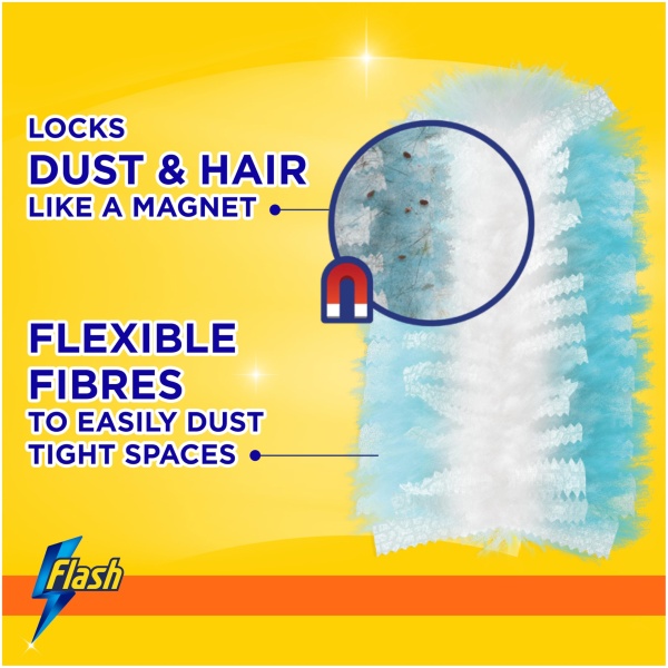 Flash Duster Dust Magnet Starter Kit (1 Handle + 13 Refills), Trap & Lock Away Dirt & Hair In No Time - Image 4