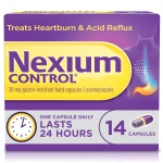 Nexium Control Heartburn & Indigestion Capsules for Acid Reflux Relief, Gastro-Resistant Esomeprazole capsules, 20mg, 14 Count