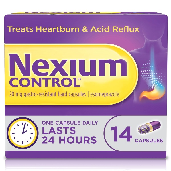 Nexium Control Heartburn & Indigestion Capsules for Acid Reflux Relief, Gastro-Resistant Esomeprazole capsules, 20mg, 14 Count - Image 1