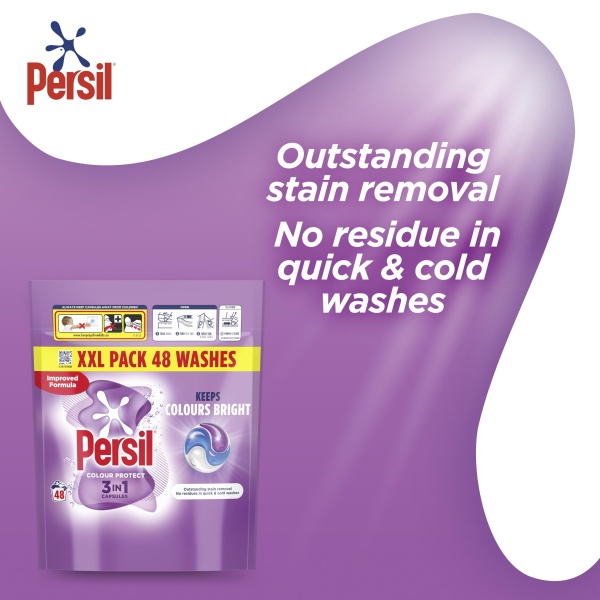 Persil Colour Protect 3 in 1 Washing Capsules keeps colours bright outstanding stain removal in quick & cold washes 48 washes - Image 5
