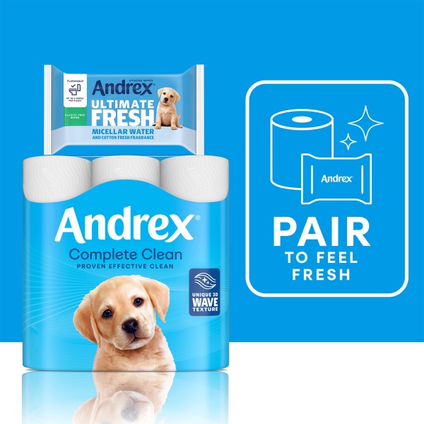Andrex Ultimate Fresh Washlets, 12 Packs - Gentle, Biodegradable, Flushable Toilet Wipes for Everyday Hygiene, Use with Regular Toilet Roll for a Shower Fresh Clean - Image 4