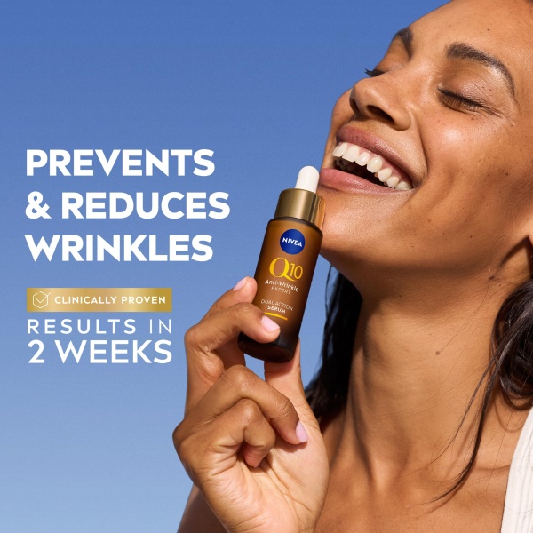 NIVEA Q10 Anti-Wrinkle Expert Dual Action Serum ​(30ml), Anti Ageing Face Serum for Women with Pure Q10, Visibly Reduces and Prevents Wrinkles - Image 6
