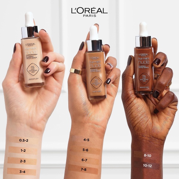 L'Oreal Paris True Match Tinted Serum Foundation, 1% Hyaluronic Acid, Hydrating Formula, Replumps Skin in 1 Hour for a Natural Glowing Finish, 30 ml, Shade 5-6 Medium Tan - Image 3